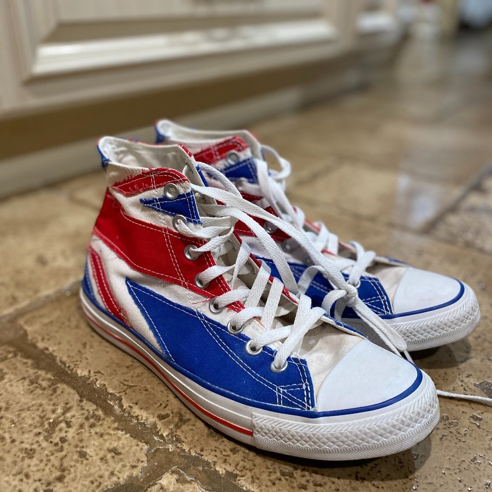 All Star Converse UK Flag Design Sneakers